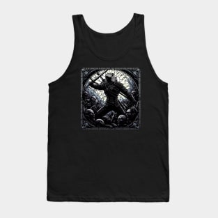 Stained Glass Epic Battle - Monster Slayer - Dark Fantasy Tank Top